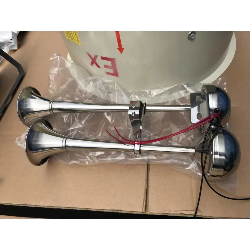 STLF بوق كهربائي بحري بوق مزدوج وقرن واحد من الفولاذ المقاوم للصدأ 306 DV 12V/24V اقتصادي ومتين