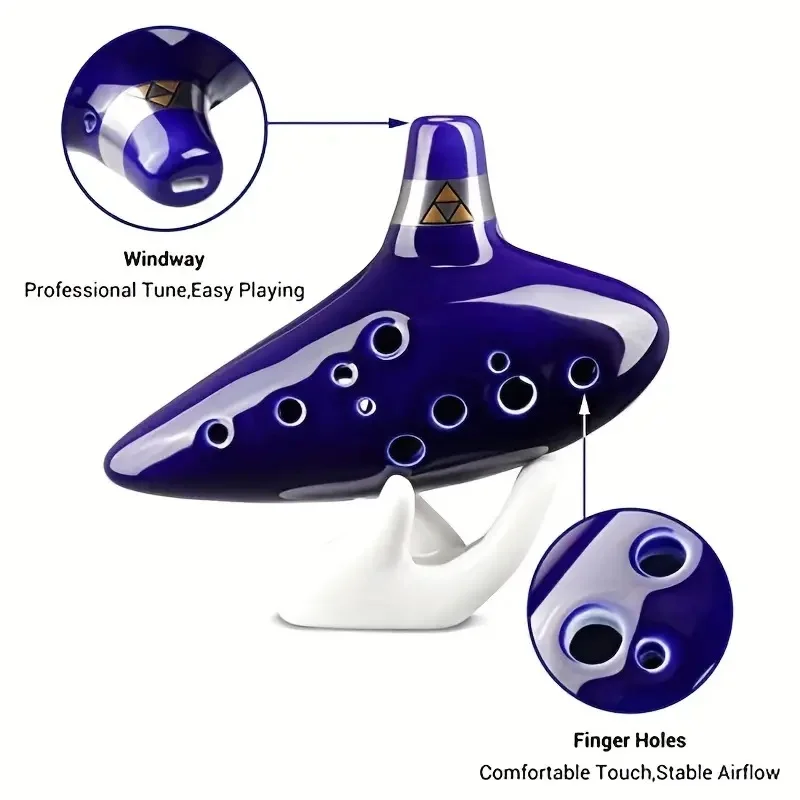 Ocarina & Songbook, 12-Hole Alto C Ocarina Playing Gift without Display Stand