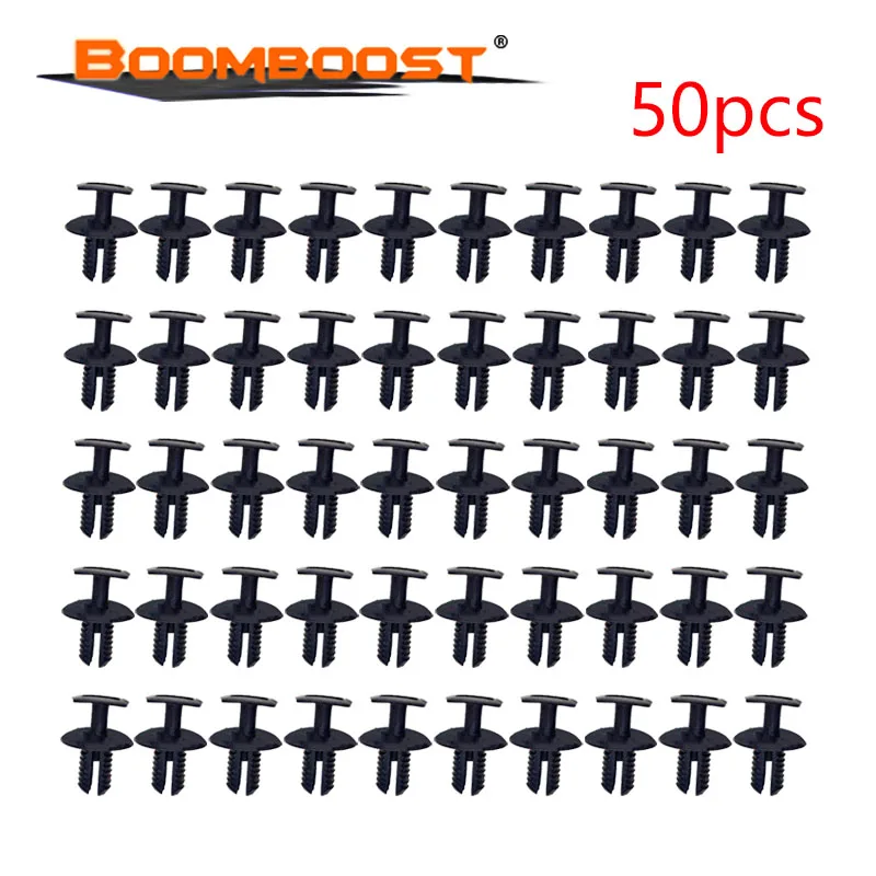50PCS Auto Push Type Fasteners B100 - Plastic Trunk/Fender/Bumper Wheel Eyebrow Fixed Clamps 2x3cm