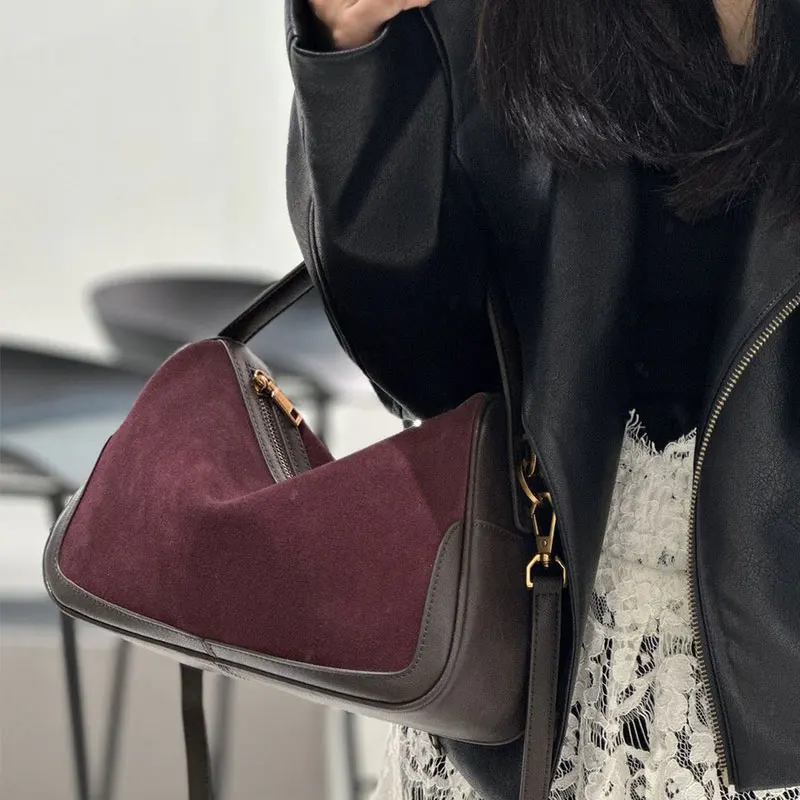 2025 حقيبة نسائية جديدة فاخرة مصمم حقائب كروسبودي انقسام جلد البقر حقائب النساء الجلد المدبوغ متجمد جلد البقر حقيبة كتف الإناث