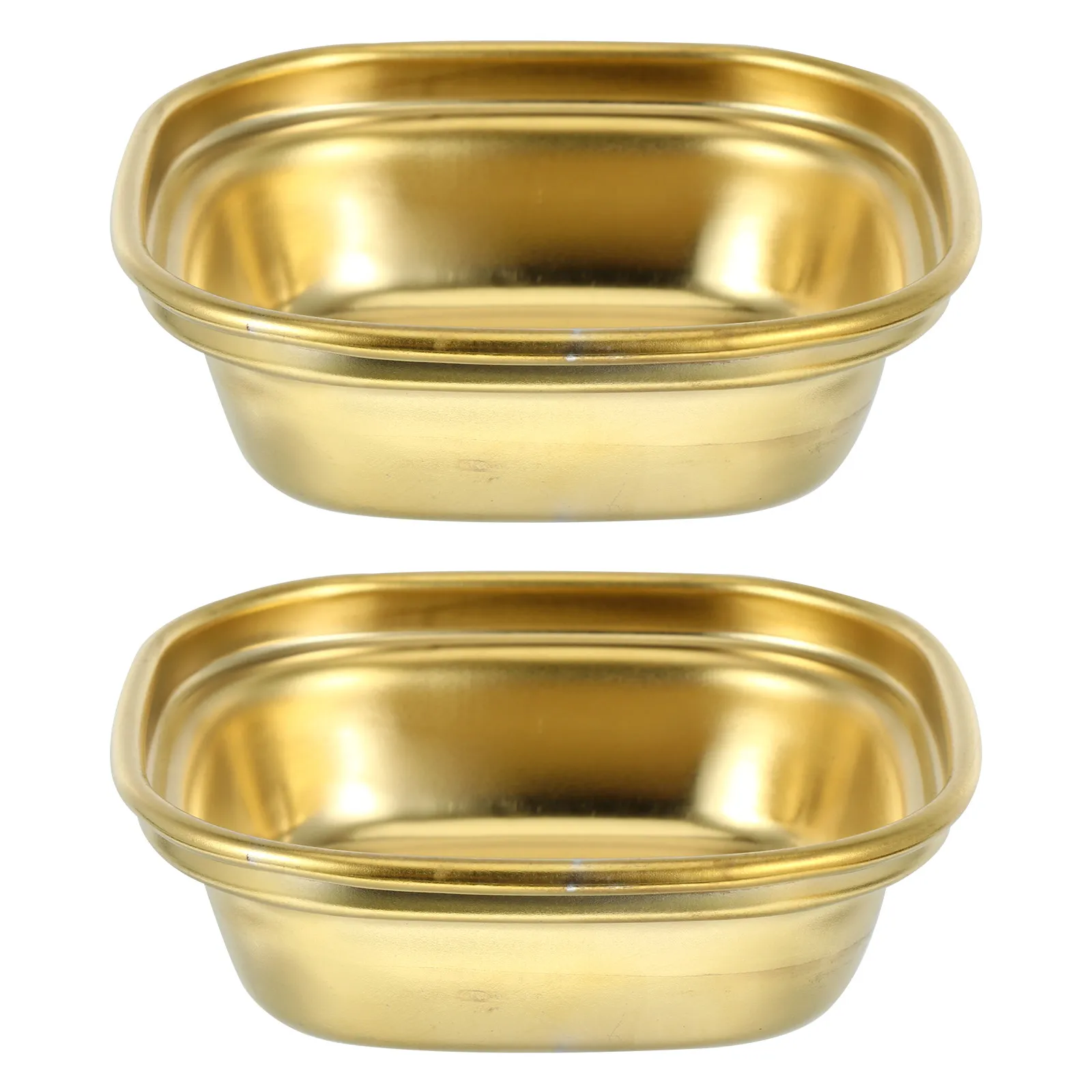 

2Pcs Stainless Steel Sauce Dishes Modern Serving Saucers for Seasoning Condiments Food Dipping Plates Kitchen Tableware