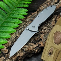 KS 1660 Ken Onion Leek Assisted Flipper Folding Knife Made of Durable 440c Steel Suitable for Outdoor Tactical Camping Hunting