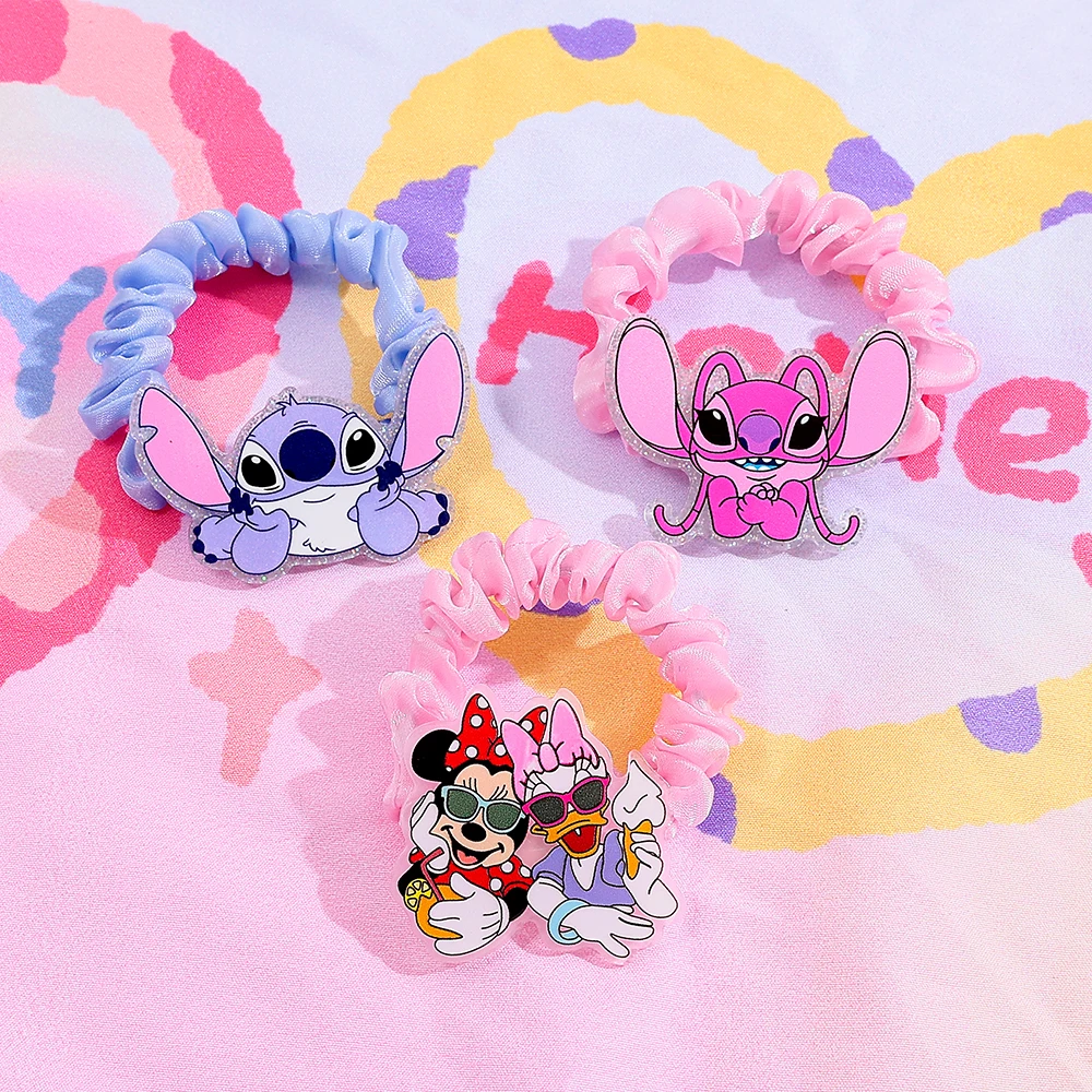 1 قطعة/3 قطع ربطات شعر على شكل غرزة وملاك، أربطة شعر مرنة من الأكريليك العصري، حلقات ذيل حصان كرتونية لطيفة