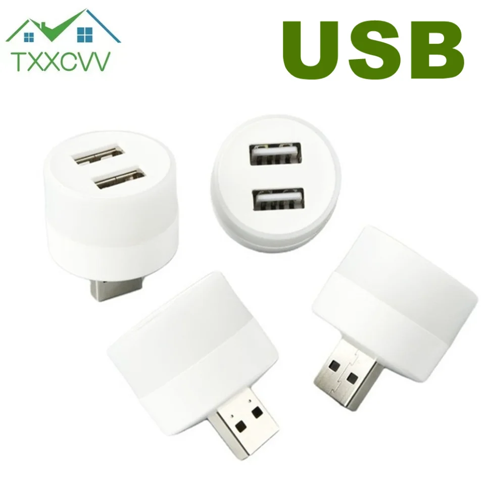 USB Plug Lamp Mobile Power Charging 5V USB Small Book Lamps LED Eye Protection Small Reading Light Small Round Light Night Light