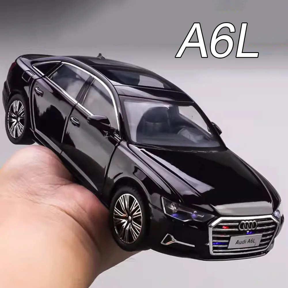 

1:24 Scale A6L A8 Toys Cars Alloy Diecast Models Rubber Tires with Pull Back Light Music Miniature Car Kids Children's Day Gifts