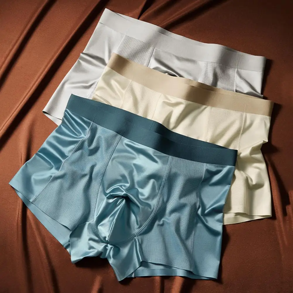 

Men Comfortable Boxer Shorts Mid-rise Tight Cut High Elasticity Shorts Breathable Holes U-Convex Male Panties Men Underwear 2025