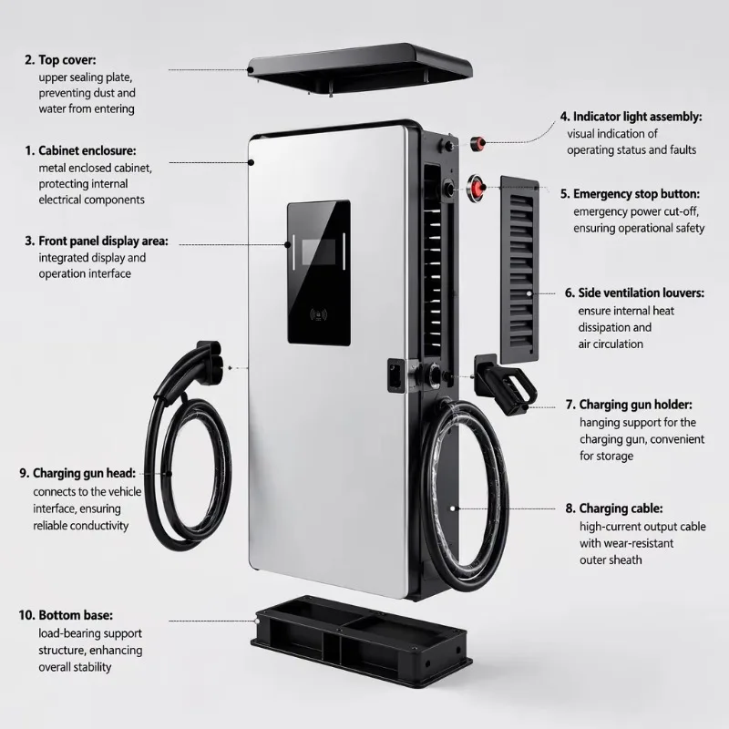 New 60KW DC fast charging electric bus station, supports OCPP 2.0, passes CE certification, IP55 waterproof, and meets European