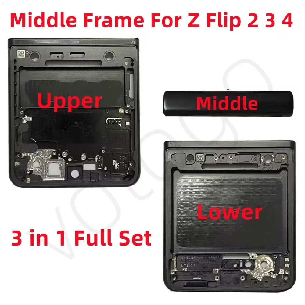 

3Pcs/Set Ori For Samsung Z Flip 3 4 5 5G Middle Frame Display Mid Plate LCD Screen Bezel Digitizer Holder Housing Replacement