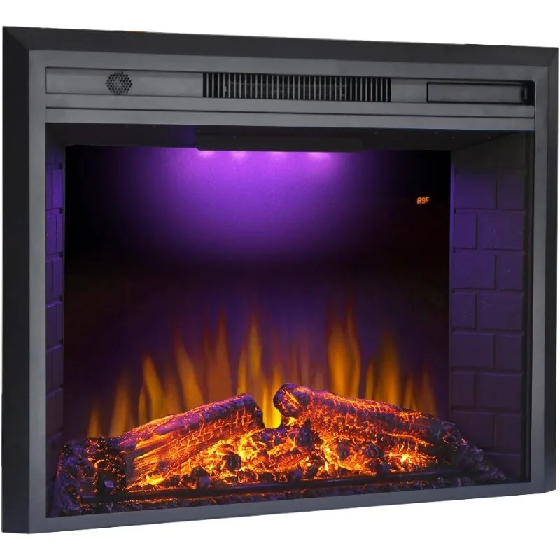 

Electric fireplace, fireplace heater with overheat protection, fire crackling electric fireplace