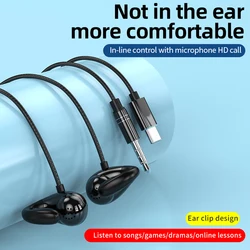 2023 New Wired Bone Conduction 2nd Gen Open Air Headphones Clip Ear Music Noise Canceling Headset HD Call Sports Earphone 3.5mm