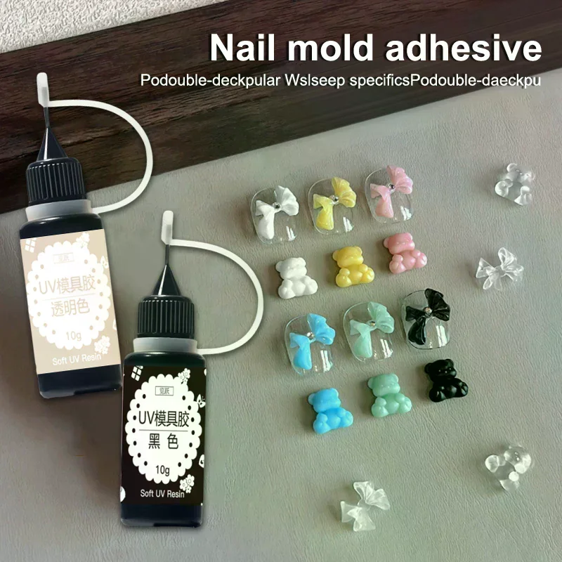 /ACR/Gel For Nail Mold 10g UV Gel Crystal Glue Translucent 3D Acrylic Mold Tool Nail Saloon DIY Nail Art Gule Carved
