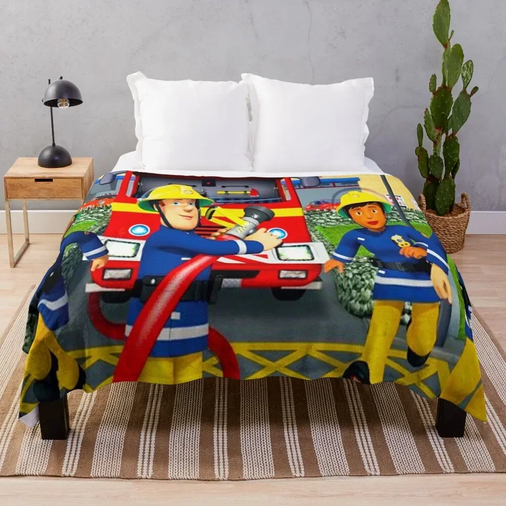 fireman sam fireman toys pajamas birthday party supplies clothes Throw Blanket Furry cosplay anime Blankets