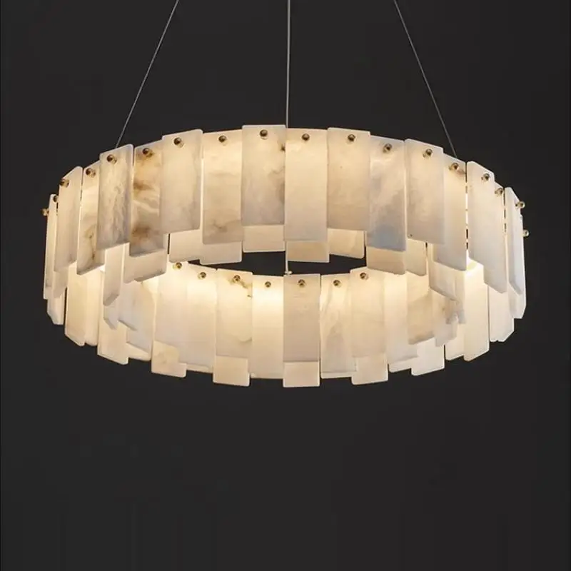 American Luxury Marble Design Dimmable Led Chandelier Lighting Lustre Suspension Luminaire Lampen Hanging Lamps For Dinning Room
