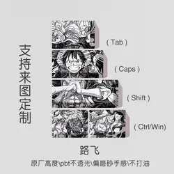 One piece Anime Periphery Straw Hat Luffy Original Factory Highly Personalized Keycaps Keyboard Keys Heat Sublimated Matte Touch