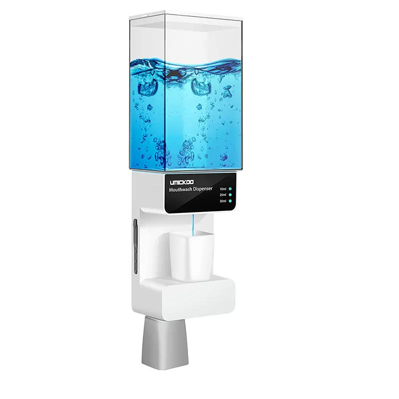 Mouthwash Dispenser for Bathroom Touchless,Wall Mounted Automatic Mouthwash Dispenser Magnetic Cups for Adults and Kids