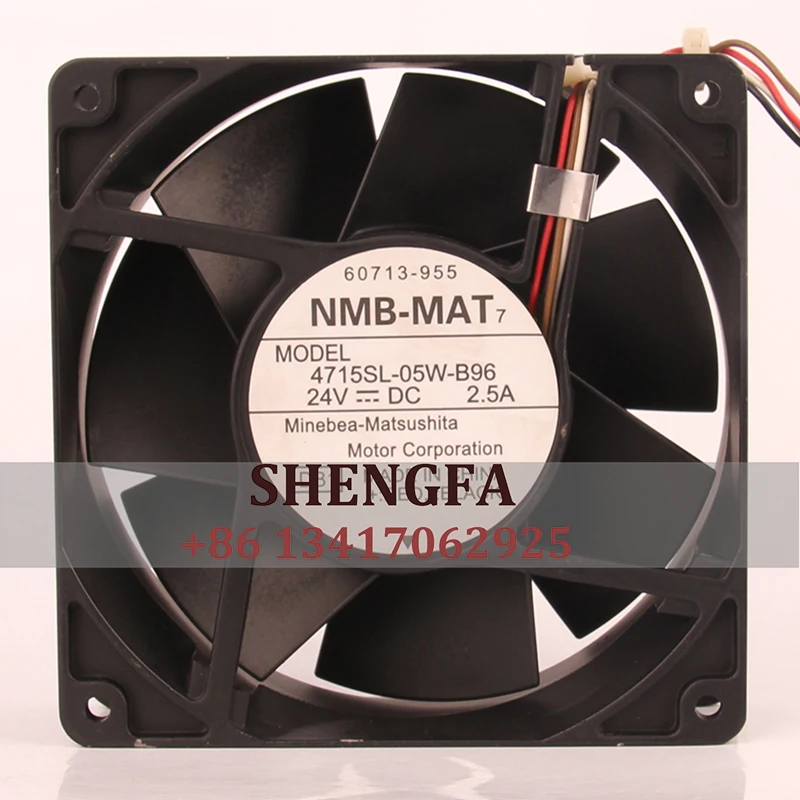 

NMB Case Fan Dual Ball Bearing 4715SL-05W-B96 120*120*38mm 24V 2.5A 12038 Inverter Cooling Fan