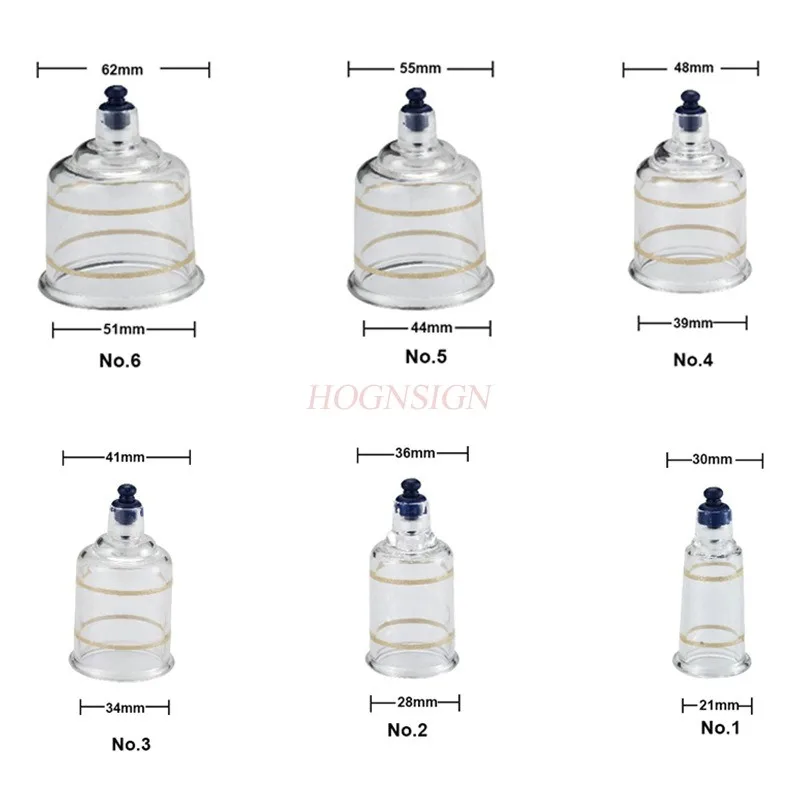 1set Professional Vacuum Acupuncture Cupping Massager Therapy Cans Vacuum Cupping