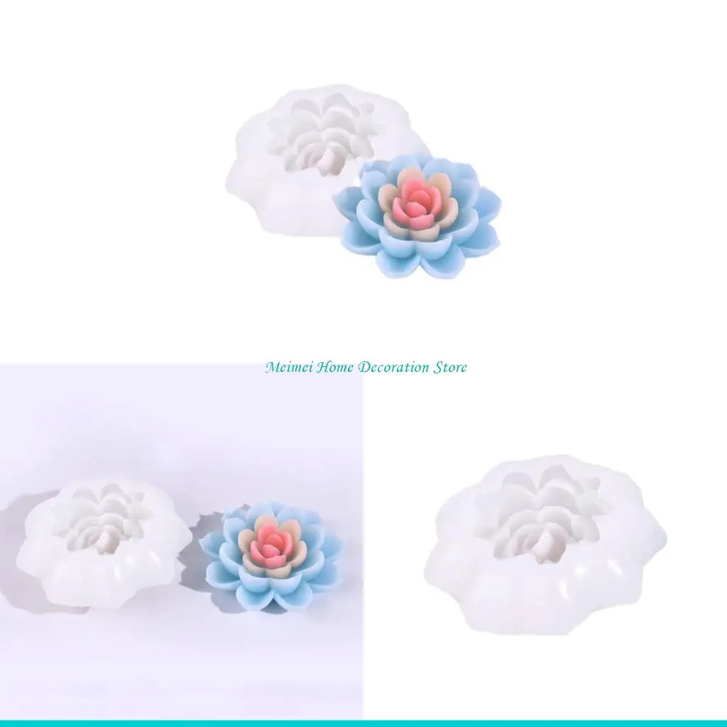 

H7BF 3D Flower Resin Molds Flower Shaped Molds for Making Soap Mousses Cake Baking DIY Craft Valentines Gift