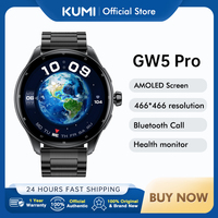 New KUMI GW5 Pro 1.43' AMOLED screen Smartwatch IP68 Waterproof Bluetooth 5.2 100+Sport Heart Rate Blood Pressure Oxygen Monitor