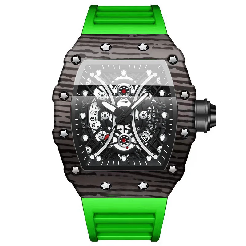 Sporty and Stylish Quartz Watch for Men - Waterproof, Glow-in-the-Dark, Unique Barrel Design