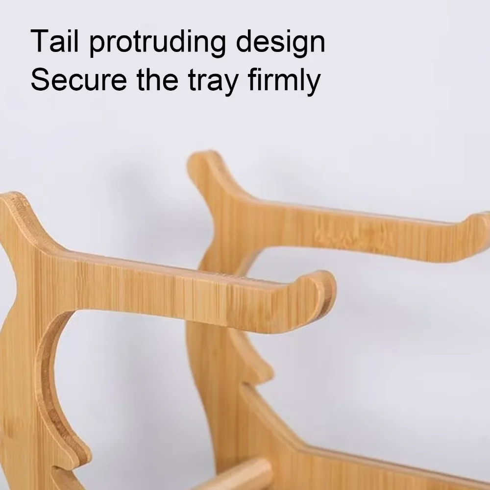Display Rack Bamboos Fruit Stand Multi Layer Oval Tray Shape Fruit Bowl Stable Base Detachable Design Basket Stand Party Food
