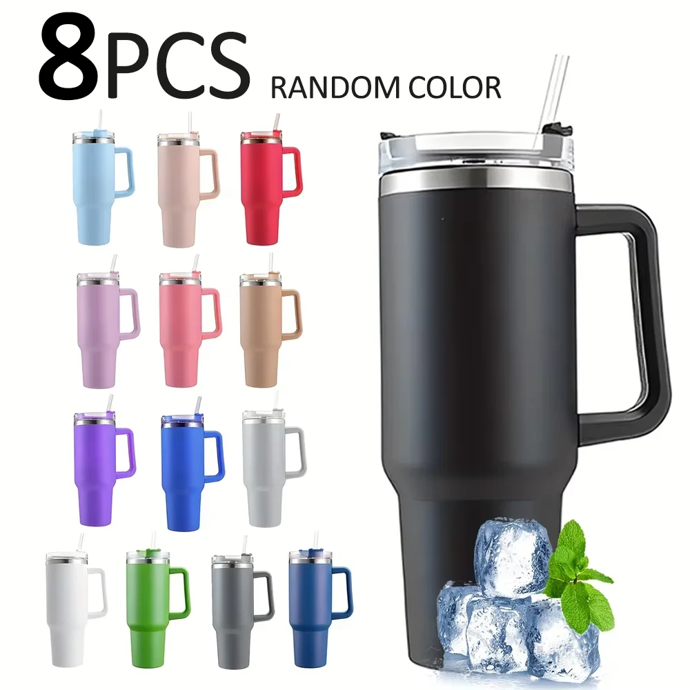 

Стакан на 40 унций, термос с вакуумной изоляцией, дорожная чашка, бутылка для воды из нержавеющей стали, кофейные кружки с ручкой, уличная посуда для напитков