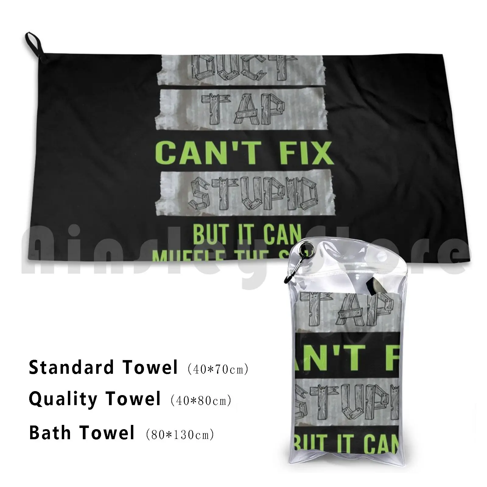 Funny Sarcastic Gift-Duct Tape It Can't Fix Stupid Bath Towel Beach Cushion Sarcastic Funny Duct Tape Fix
