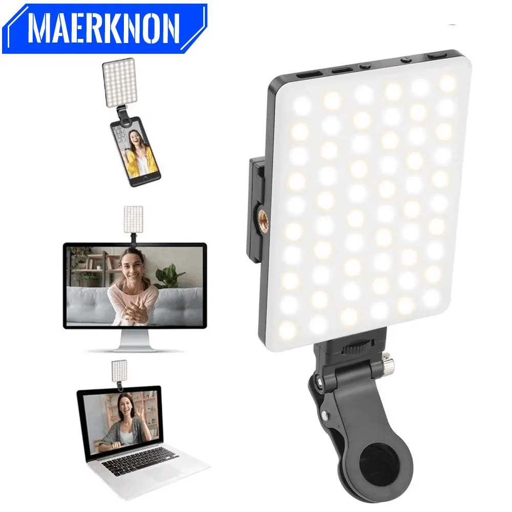 

3 Modes Adjustable Brightness LED Selfie Light Portable Phone Live Broadcast Selfie Video Conference LED Photography Fill Lamp