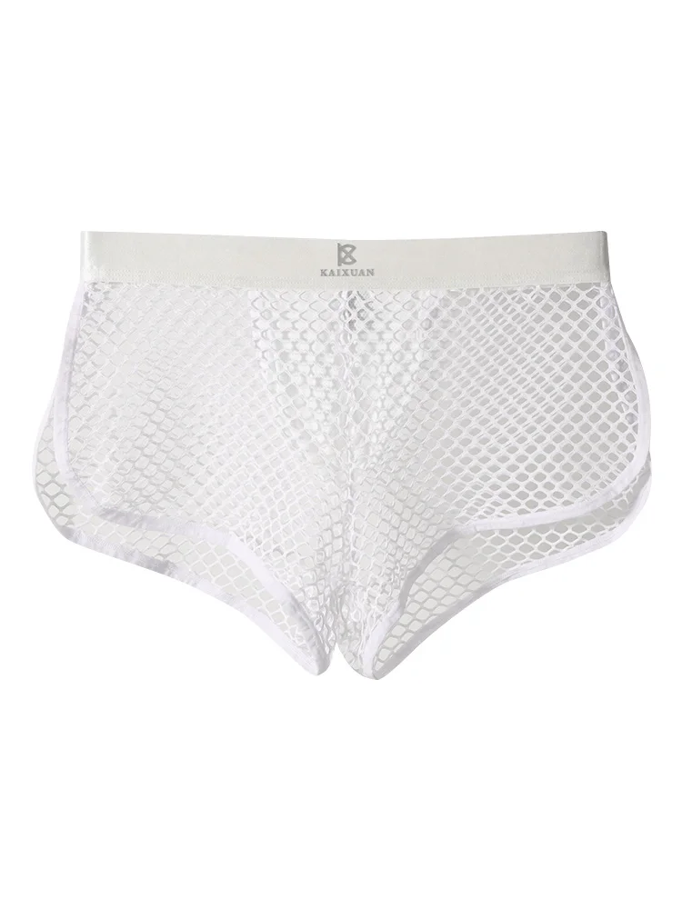 Sexy Netz-Boxershorts für Herren, durchsichtige, transparente Unterwäsche, bequeme Nachtwäsche, Boxershorts, Unterhosen