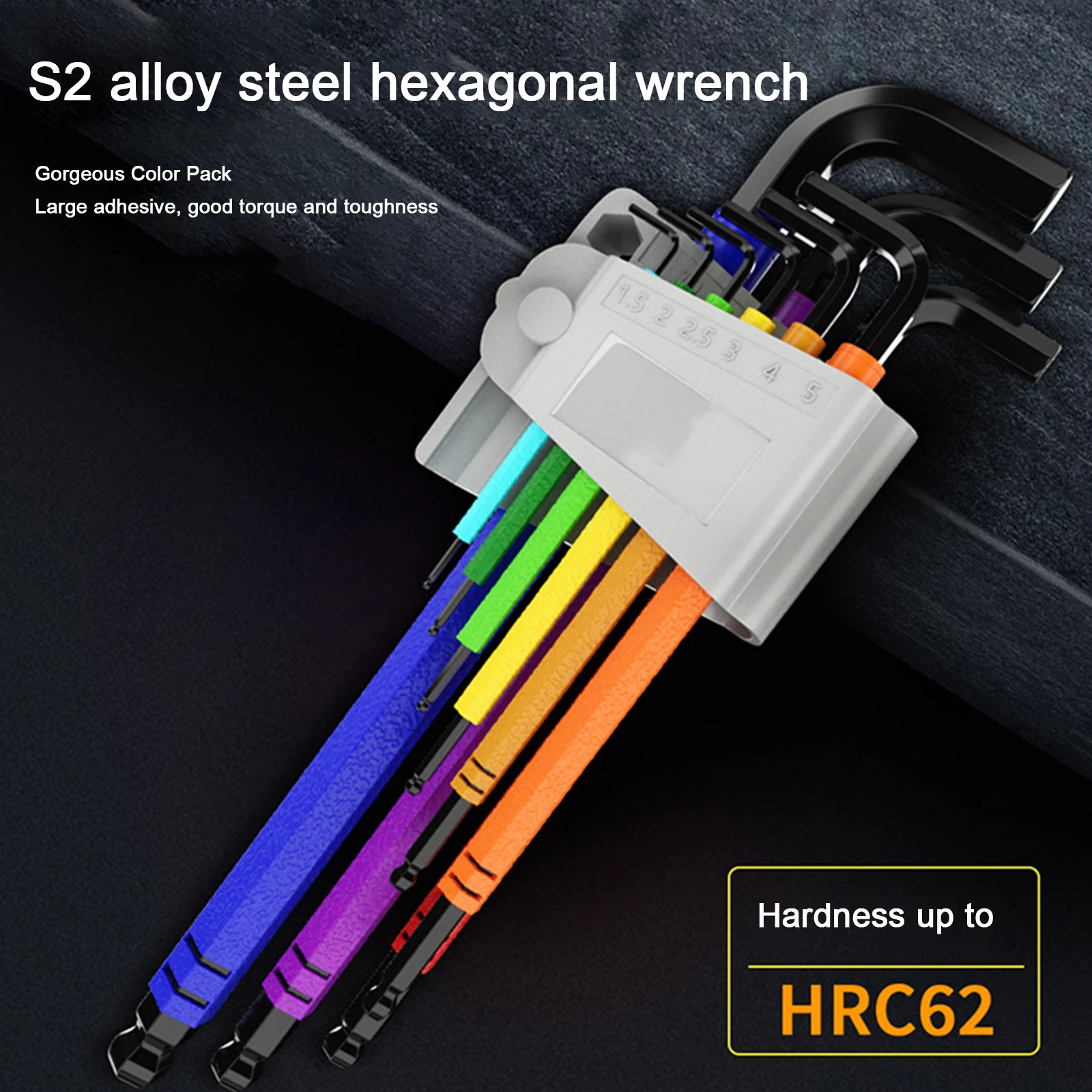 

Multi-color Allen Key Set Hex Wrench Screwdriver 9pcs Set Hexagon Spanner Universal 6 Angle Six-Lens Ball Keys Color Hand Tools