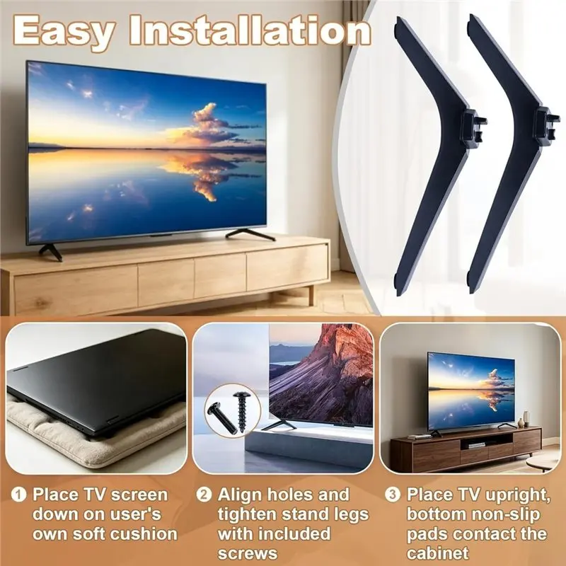 For Hisense 40 43 Inch Smart LED TV Replacement Stand Legs Base For Models 40E2F 43A3F 43E2F 43V1F-R, For FHD Television