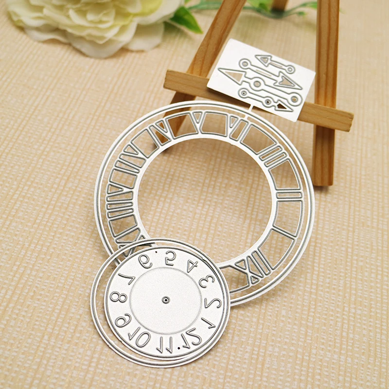 2 Sizes Clock Cutting Dies Embossing Scrapbook Decorative DIY Student Educational Blade Punch Stencils Die Cut Mold