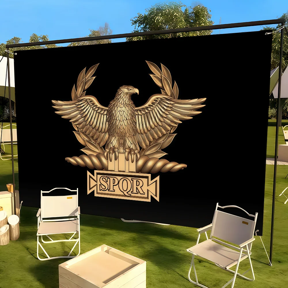 علم الإمبراطورية الرومانية SPQR مناسب لغرفة النوم في الهواء الطلق هدية لتزيين الحفلات ومهرجان التخييم والنزهات