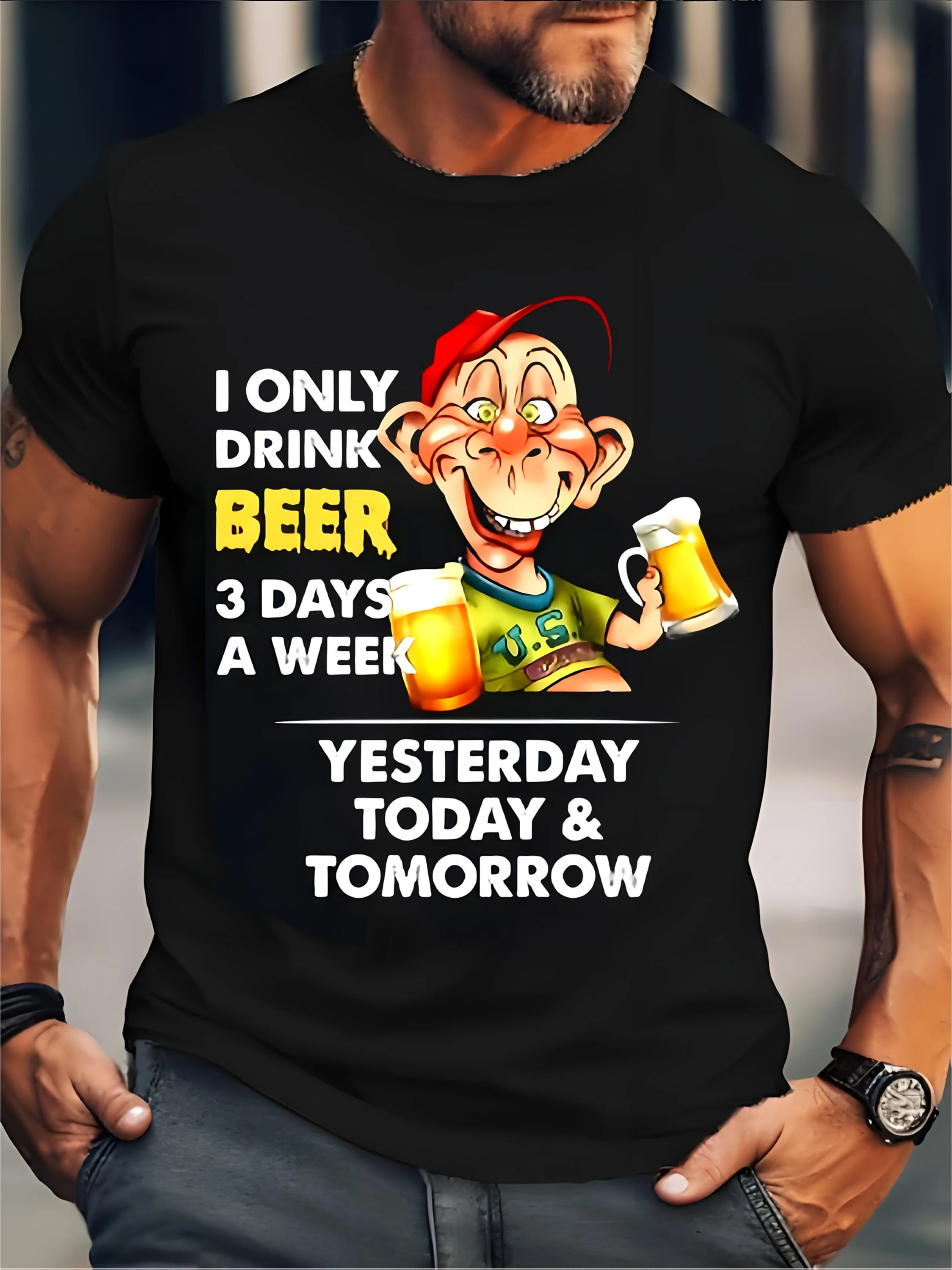 Funny Beer Lover Graphic T-Shirt- 