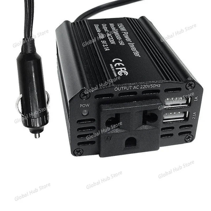 Mini DC12V To AC110V/220V Power Converter, Booster, 150W Car Inverter
