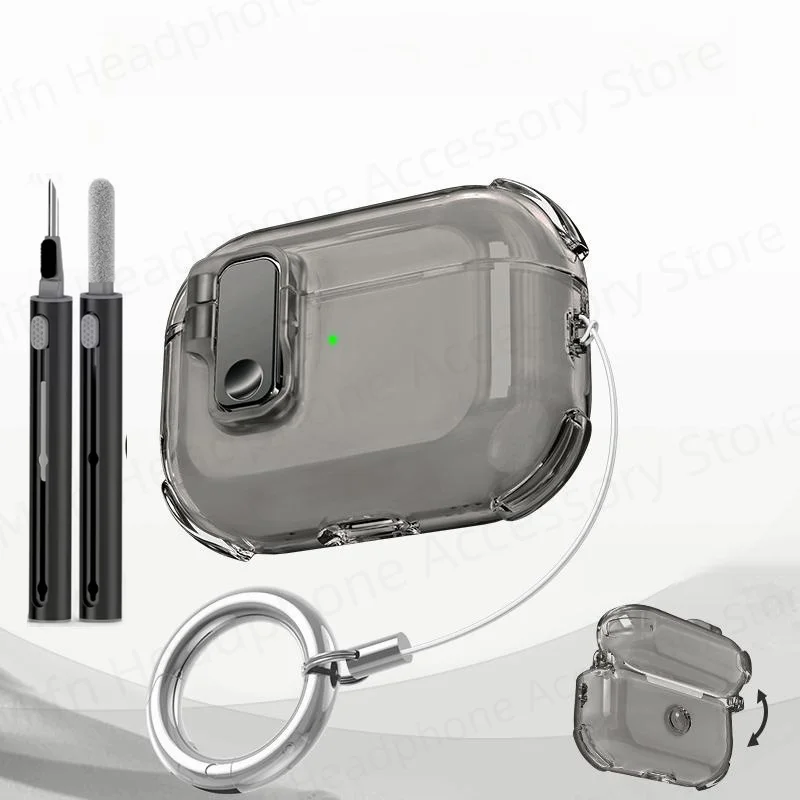 2025 airpod pro 3 Custodia magnetica con serratura di sicurezza TPU Protezione per cuffie Custodia trasparente per donna carina per airpod pro 4 2 3 Custodia