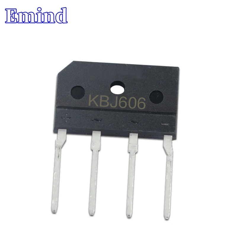 20/50/100/200/500Pcs KBJ606 Bridge Rectifier KBJ6J Bridge Stack 6A/600V KBJ Footprint Flat Bridge Cutable Foot