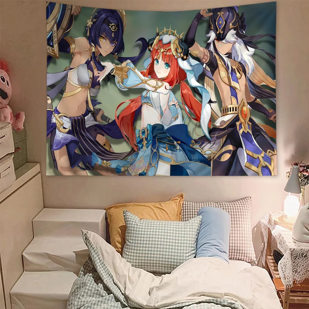 Genshin Impact NILOU Cartoon Tapestry Art Science Fiction Room Home Decor Art Home Decor