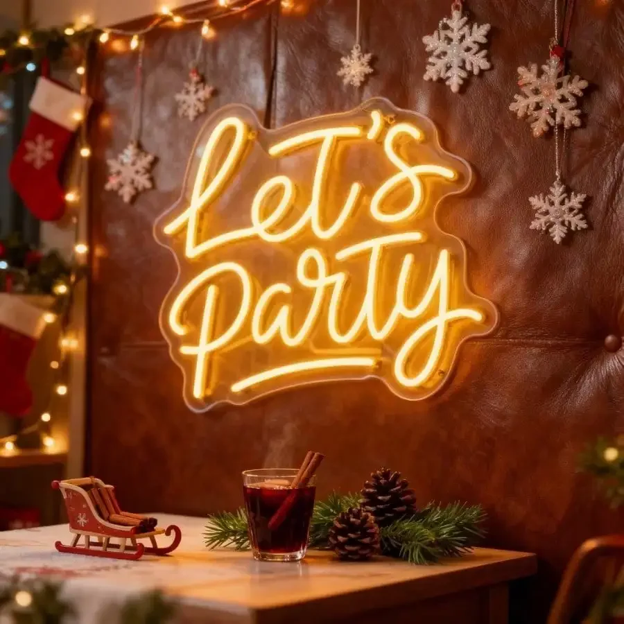 

Неоновая вывеска LET'S PARTY, декор для вечеринок, светодиодный неоновый светильник с регулировкой яркости для свадьбы, дня рождения, девичника, ночного клуба, бара, клубного декора, подарки