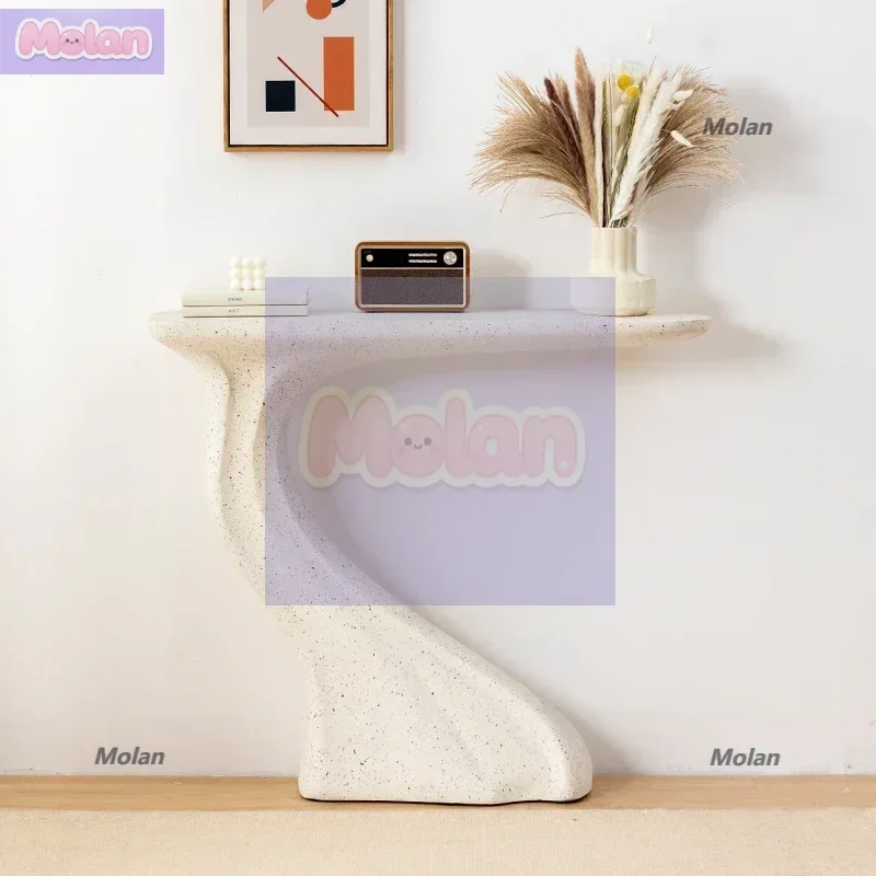 

Nordic Minimalism Vestibule Table Vase key Table Creative Design Cream Style Corner Table Furniture Decoration Size 98x25x85cm