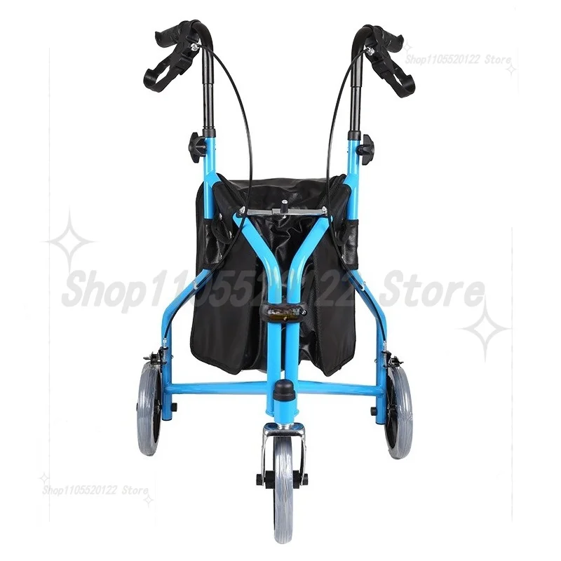 The Elderly Rehabilitation Assistant Trolley Shopping Cart Foldable with Brake Walking Aid Driving Three Wheels