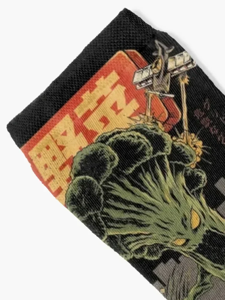 Broccozilla Black Version Socks new year Non-slip halloween with print Luxury Woman Socks Men's