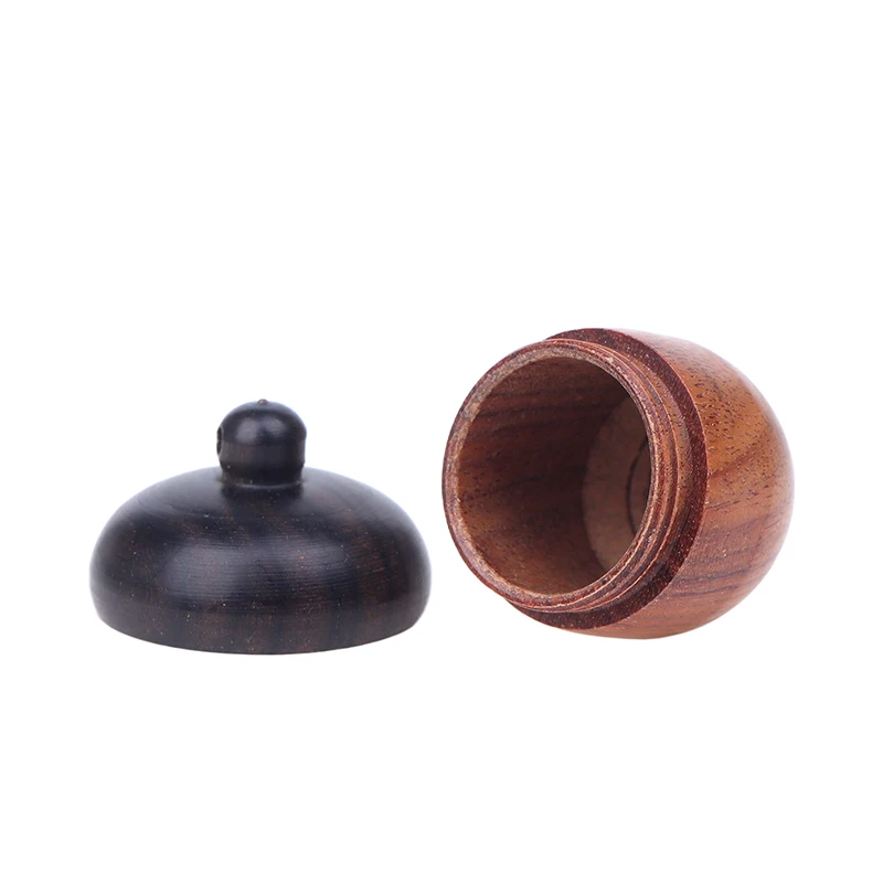 1Pc Mini Pill Case Solid Wood Bottle Holder Sandalwood Rescue Container Storage Box Pill Case Container Pill Box Key Chain