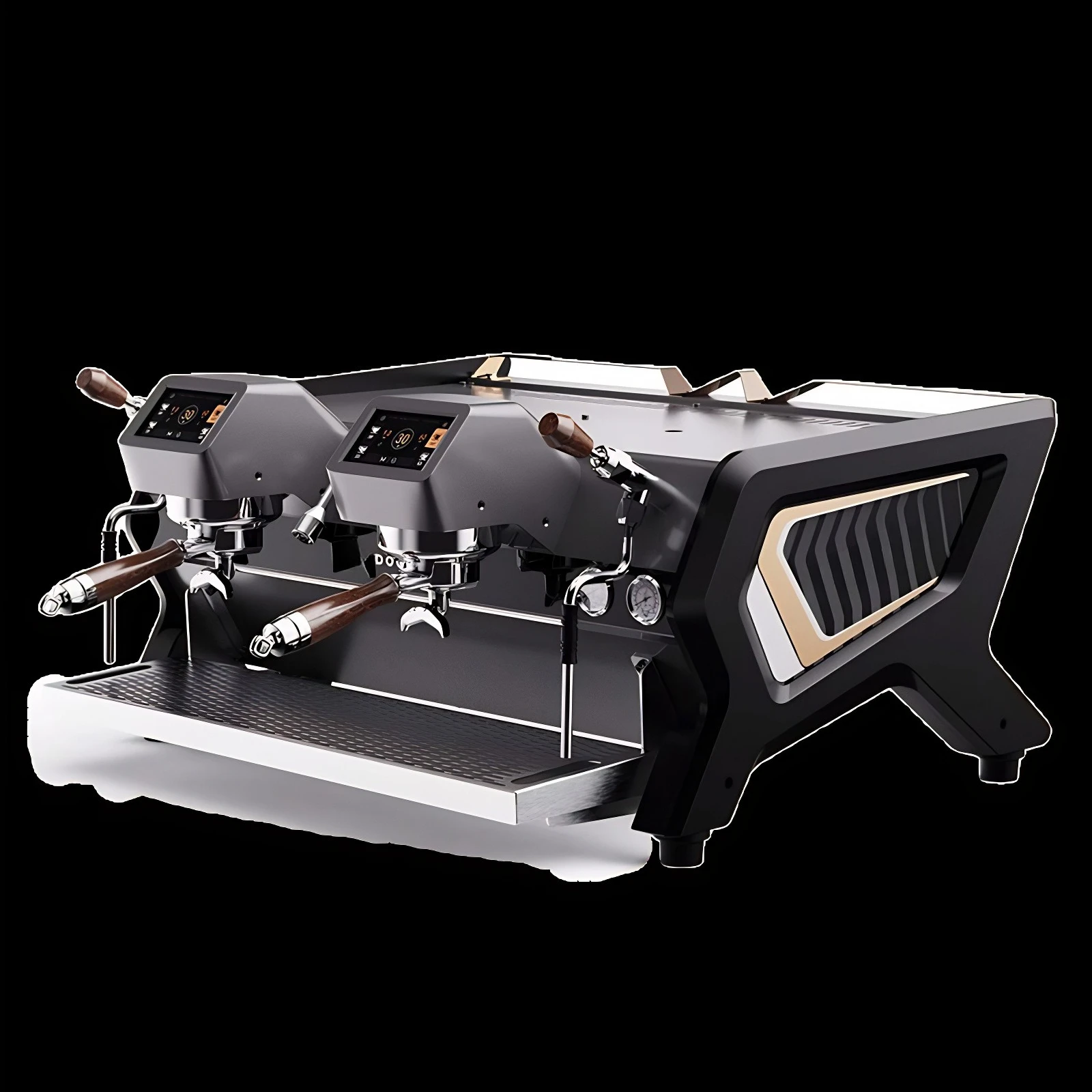 Semi Automatic  Double Head Commercial Coffee Machine Professional Multifunction Stainless Steel For Office Coffee Shop Business