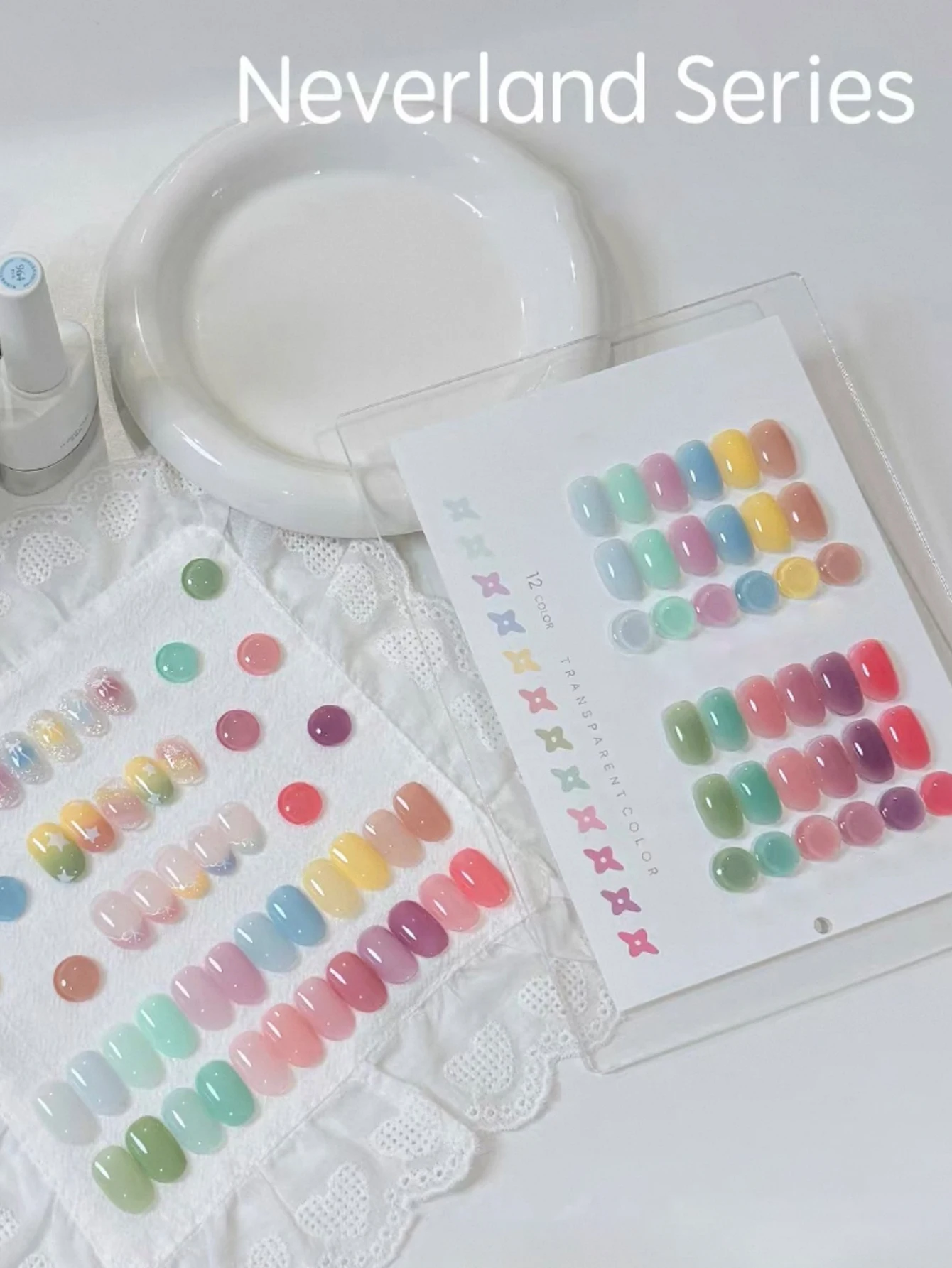 

1/12PCS 2025 New Nail Salon Rainbow Candy Glass Gel Jelly Jade Blue Green Purple Color UV Gel Nail Polish