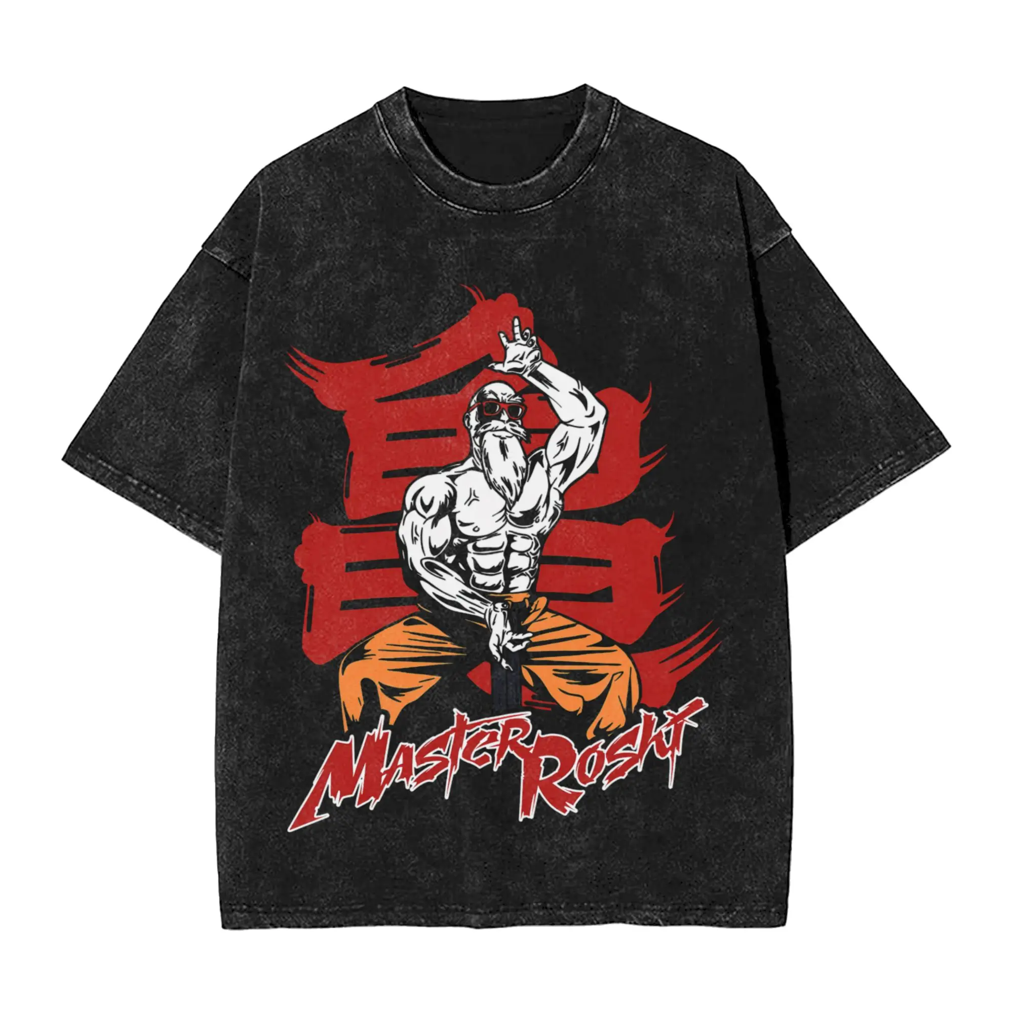 Dragon Ball Z Master Roshi T Shirts Hip Hop Washed Short Sleeve Oversize T-Shirt DBZ Anime for Men Women Streetwear Summer Tees
