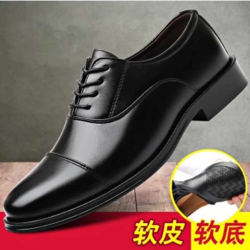 Formal Business Shoes Men\'s Soft Sol Black Casual Mens Shoes Youth Comfortable Wear-resistant Leather Shoes Oxford Shoes for Men