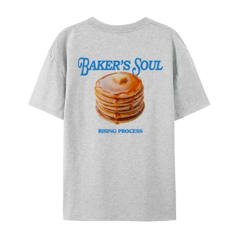 Pancake Printed Streetwear T-Shirts Oversized Egirl Grunge Y2k Aesthetic Tops Cute Retro Foodie Tee Shirt Women Fashion Clothing