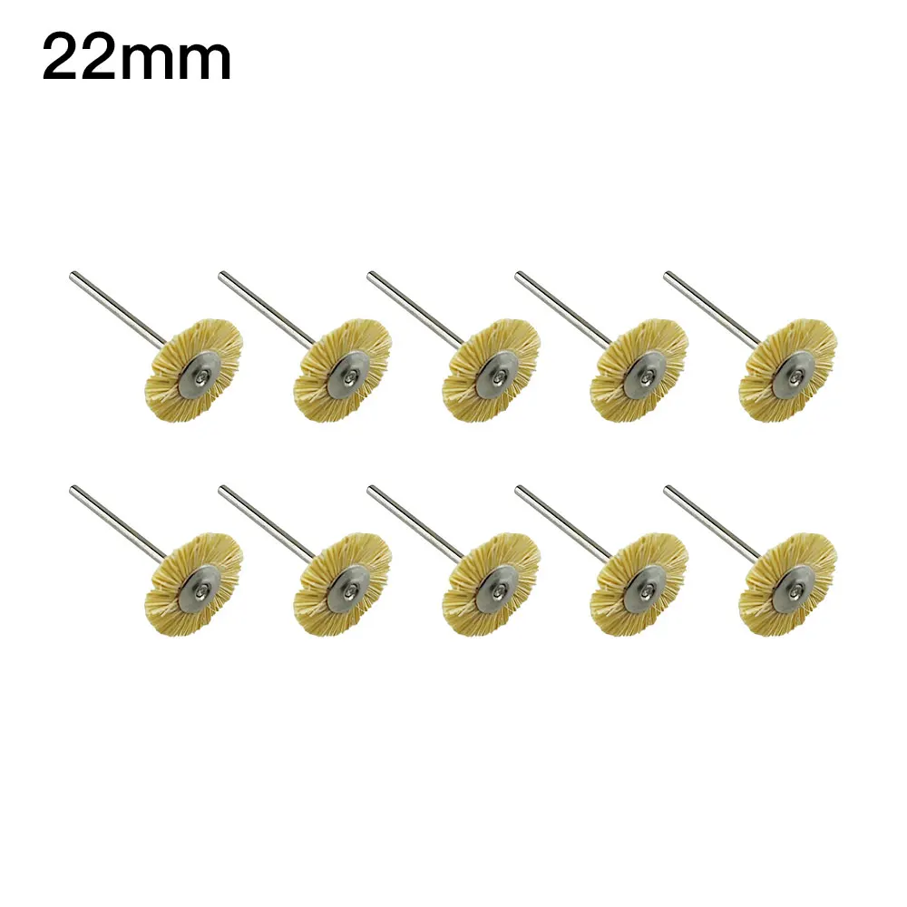 10pcs Dental Laboratory Polisher Polishing Prophy Brush Wheel Rotary Tool For Low Speed Handpiece 22/25/28mm Dentistry Materials