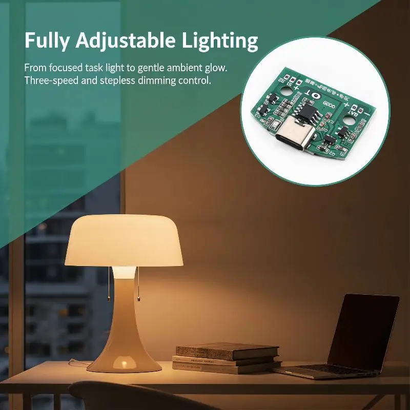 NEW Touch Sensor LED Lamp Driver Board Type-C USB Charge 3 Gear Stepless Dimming Circuit for DIY Mini Table Night Light Module